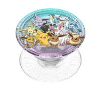 PopSockets: PopGrip - Soporte y Agarre para Teléfonos Móviles y Tablets con un PopTop Intercambiable - Pokémon - Glitter Evolution Party