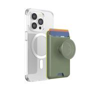 PopSockets: PopWallet para MagSafe - con Agarre - Incluye Anillo Adaptador para MagSafe - Delgado Tarjetero reposicionable para Smartphones y Fundas - SoftGoods - Eucalyptus