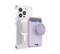 PopSockets: PopWallet para MagSafe - con Agarre - Incluye Anillo Adaptador para MagSafe - Delgado Tarjetero reposicionable para Smartphones y Fundas - SoftGoods - Lavender