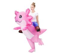 Poptrend Axolotl - Traje inflable para adultos para hombres, mujeres, disfraces de Halloween, traje inflable para niños, trajes Axolotl para niños, Cosplay Party (Adulto)