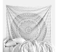 Popular Handicrafts - Tapiz indio original de mandala degradado, arte de pared o cobertor bohemio de cama con brillo metálico