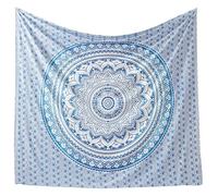 Popular Handicrafts Tapiz para colgar en la pared, hippie, mandala, bohemio, hippy, intrincado, indio, colcha, 230 x 270 cm, color azul degradado