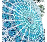 Popular Handicrafts Tapiz reina mandala, diseño de flores intrincadas, estilo indio, psicodélico, bohemio, hippie, pensamiento mágico, ideal para utilizar como colcha, 215 x 230 cm