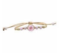 Popular Handmade Adjustable Braided Lace Glass Bead Dried Flower Bracelet For Women Rope Hoop Earrings