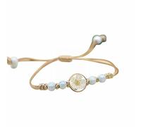 Popular Handmade Adjustable Braided Lace Glass Bead Dried Flower Bracelet For Women Rope Hoop Earrings