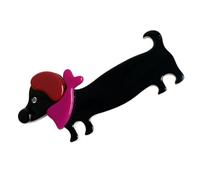 Popular pinza de pelo de perro salchicha de acetato divertido para todas las edades