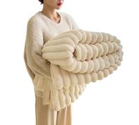 Popular Thickened Rabbit Soft-Touch Nap Blanket, Flannel Milk Micro-Soft Double Sided Soft Warm Throw for Bed Sofa Couch, Gentle-Texture Nap Throw, Lightweight Winter Comfort Cover for Adults Home Use