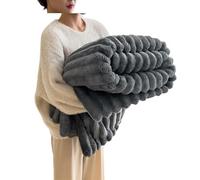 Popular Thickened Rabbit Soft-Touch Nap Blanket, Flannel Milk Micro-Soft Double Sided Soft Warm Throw for Bed Sofa Couch, Gentle-Texture Nap Throw, Lightweight Winter Comfort Cover for Adults Home Use