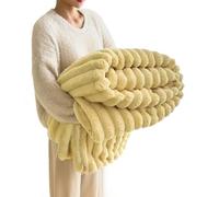Popular Thickened Rabbit Soft-Touch Nap Blanket, Flannel Milk Micro-Soft Double Sided Soft Warm Throw for Bed Sofa Couch, Gentle-Texture Nap Throw, Lightweight Winter Comfort Cover for Adults Home Use