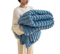 Popular Thickened Rabbit Soft-Touch Nap Blanket, Flannel Milk Micro-Soft Double Sided Soft Warm Throw for Bed Sofa Couch, Gentle-Texture Nap Throw, Lightweight Winter Comfort Cover for Adults Home Use