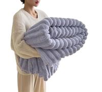 Popular Thickened Rabbit Soft-Touch Nap Blanket, Flannel Milk Micro-Soft Double Sided Soft Warm Throw for Bed Sofa Couch, Gentle-Texture Nap Throw, Lightweight Winter Comfort Cover for Adults Home Use