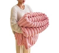 Popular Thickened Rabbit Soft-Touch Nap Blanket, Flannel Milk Micro-Soft Double Sided Soft Warm Throw for Bed Sofa Couch, Gentle-Texture Nap Throw, Lightweight Winter Comfort Cover for Adults Home Use