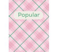 “Popular” Wicked-Themed Notebook - 8.5 x 11 Inch Lined Journal, 120 Pages, Pink & Green Plaid Aesthetic | Large Writing Notebook for School, Work, or Gifts