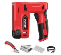POPULO Pistola grapadora eléctrica, 2 en 1, grapadora eléctrica de 4 V, kit de clavadora inalámbrica de 4 V, pistola de clavos alimentada por pilas para tapicería, carpintería