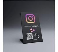 popup Expositor para seguidores NFC PVC para aumentar seguidores en Instagram | Compatible con Android e IOS| (Negro)