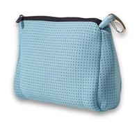 POPUPS Bolsa de maquillaje grande con cremallera, bolsa de cosméticos de neopreno impermeable, 19,6 x 27,3 x 12,7 cm, color azul cielo, Azul-cielo