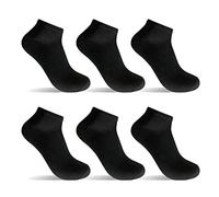 POPYS 12 Pares Calcetines Cortos Unisex | Tobilleros para Hombre y Mujer | Tejido Fino (35-40, Negro x6)