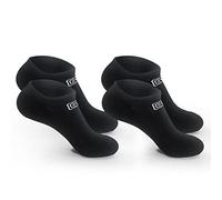 POPYS 2 Pares Calcetines Cortos de Lana - Calcetines invisibles Térmicos Unisex con interior afelpado (44-47, Negro)