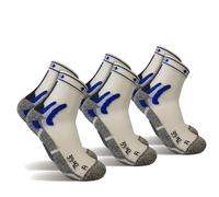 POPYS 3 Pares de Calcetines Deporte Hombre y Mujer de Algodón COOLMAX | Calcetines Ciclismo Hombres con Acolchado Mejorado para Cualquier Actividad (FR/ES, Números, 43, 46, Regular, Regular, Blanco)