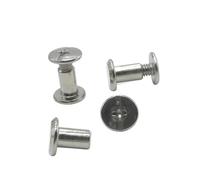 POQAX 10 remaches de encuadernación chapados en negro SUS 304, remache de rosca M4 con cierre a presión de acero al carbono chapado.(Silver,M5 x 8mm)