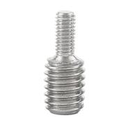 POQAX Barra de tornillo de doble cabeza ligera de acero 304, varilla de tornillo adaptador de conversión de acero inoxidable for uso industrial(1piece M10x25 to M20x25)