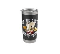 Póquer If You Can't Beat Them Bluff Them Las Vegas Poker Vaso térmico de acero inoxidable de doble pared