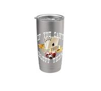 Póquer If You Can't Beat Them Bluff Them Las Vegas Poker Vaso térmico de acero inoxidable de doble pared