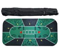 Póquer Mat， Tapete de Goma for póker Texas Hold'em de 10 Jugadores, diseño de Mesa de póker con Bolsa de Transporte.(1.2 x 0.6 M)