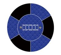 Póquer Mat， Tapete de póker Redondo Profesional for Texas Hold'em con Bolsa de Transporte, Mesa de póker portátil(BLU,Large)