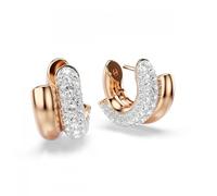 Swarovski Pendientes de aro Dextera 5738198 mini blancos baño tono oro rosa