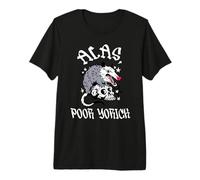 por desgracia, Pobre Yorick Zarigüeya & Cráneo William Shakespeare Cita Camiseta Premium