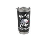 Por desgracia, pobre Yorick zarigüeya y cráneo William Shakespeare Hamlet Vaso térmico de acero inoxidable de doble pared