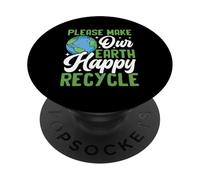por Favor, Haz Que Nuestra Tierra Sea Feliz Reciclar PopSockets PopGrip Adhesivo
