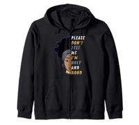por Favor, no me pruebes Soy Santo Y Capucha Negro Niña Mujer Hermana Sudadera con Capucha