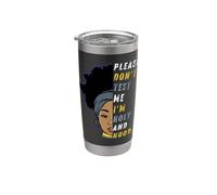 Por favor, no me pruebes Soy Santo Y Capucha Negro Niña Mujer Hermana Vaso térmico de acero inoxidable de doble pared