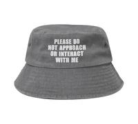 por Favor, No Te Acerques Ni Interactúes Conmigo. Mujer Hombre Algodón Sombreros De Sol Casuales Sombrero De Cubo Plegable Bucket Hat para Al Aire Libre Pesca Excursionismo