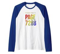 Por favor, pasa a la página 728B/Texto degradado de color Camiseta Manga Raglan