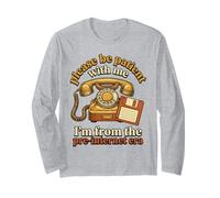 por Favor, Sea Paciente Antes de la era de Internet Retro Tech Disquete Manga Larga