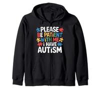 por Favor, Sea Paciente Tengo Conciencia sobre el Autismo Neurodivergente Sudadera con Capucha