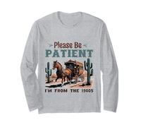 por Favor, Tenga Paciencia, Soy de la diligencia de 1900 Western Vint Manga Larga