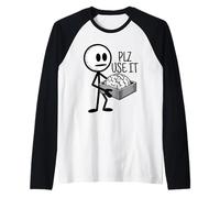 Por favor, úsalo Humor divertido Sarcástico Por favor, usa tu cerebro Camiseta Manga Raglan