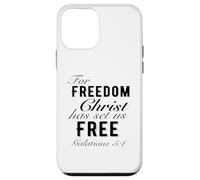 Por la libertad Cristo nos ha liberado Gálatas 5:1 Christian Carcasa para iPhone 12 mini