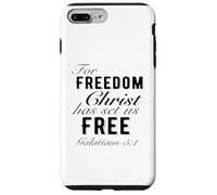 Por la libertad Cristo nos ha liberado Gálatas 5:1 Christian Carcasa para iPhone 7 Plus/8 Plus