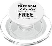 Por la libertad Cristo nos ha liberado Gálatas 5:1 Christian PopSockets PopGrip para MagSafe
