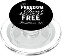 Por la libertad Cristo nos ha liberado Gálatas 5:1 Christian PopSockets PopGrip para MagSafe