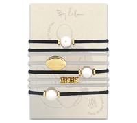 Por Lilla Hair Ties para mujeres Sin dao: la corbata de cabello de brazalete original - joyas hechas a mano con lujo elstico y empaado de oro y pl