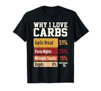 por qué Amo los carbohidratos Divertido Pan de ajo Pasta Meme Camiseta
