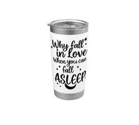 "Por qué enamorarte cuando puedes quedarte dormido" v2 Vaso térmico de acero inoxidable de doble pared