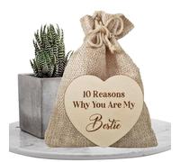 Por qué eres novio Caja de madera - Bolsas de tokens - Bolsa de yute portátil "10 razones por las que eres mejor amigo" para amigos, y chicas