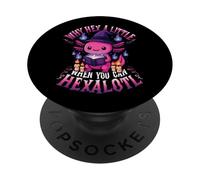 ¿por qué Hex a Little When You Can Hexalotl Funny Axolotl Witch PopSockets PopGrip Adhesivo